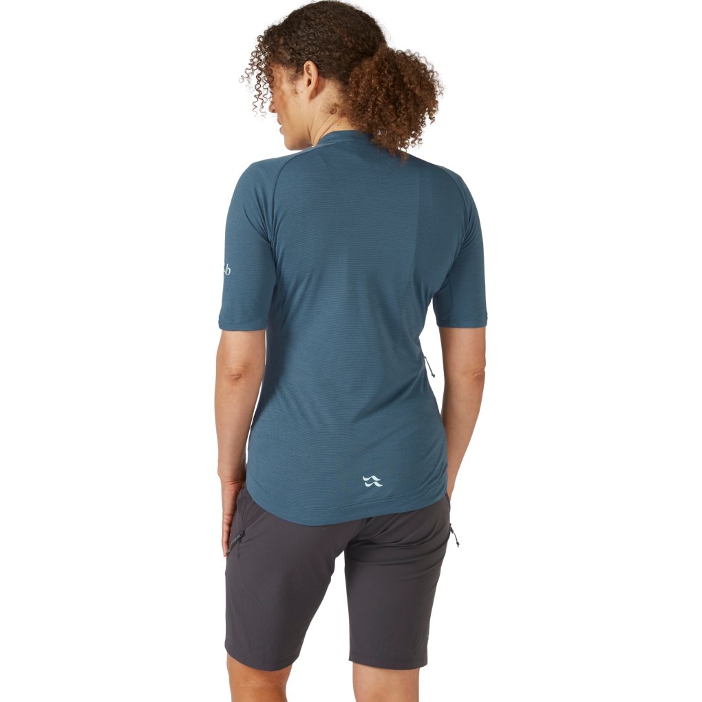 Rab Cindercrino Zip Tee Women - orion blue