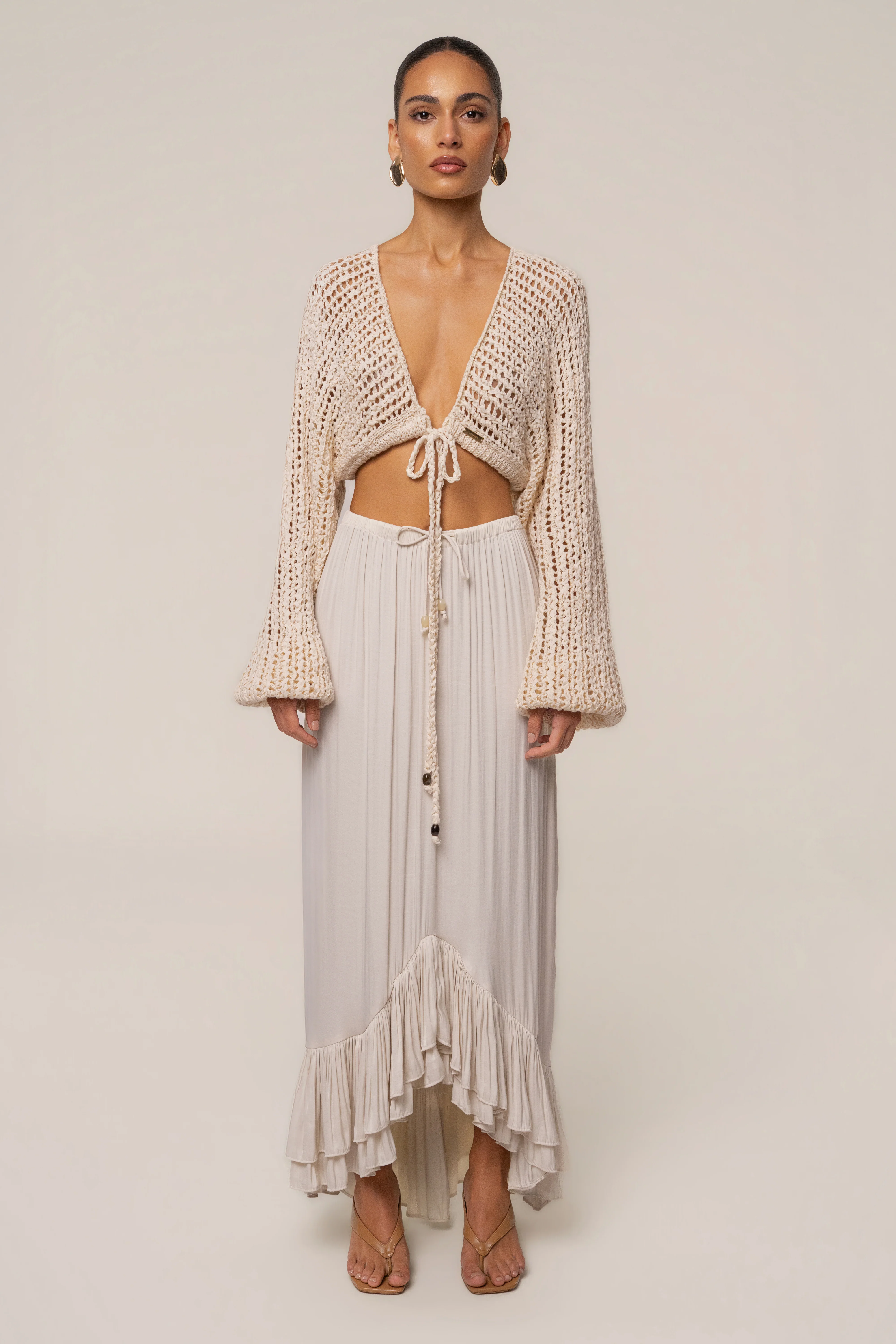 Ivory Sun And Sand Maxi Skirt