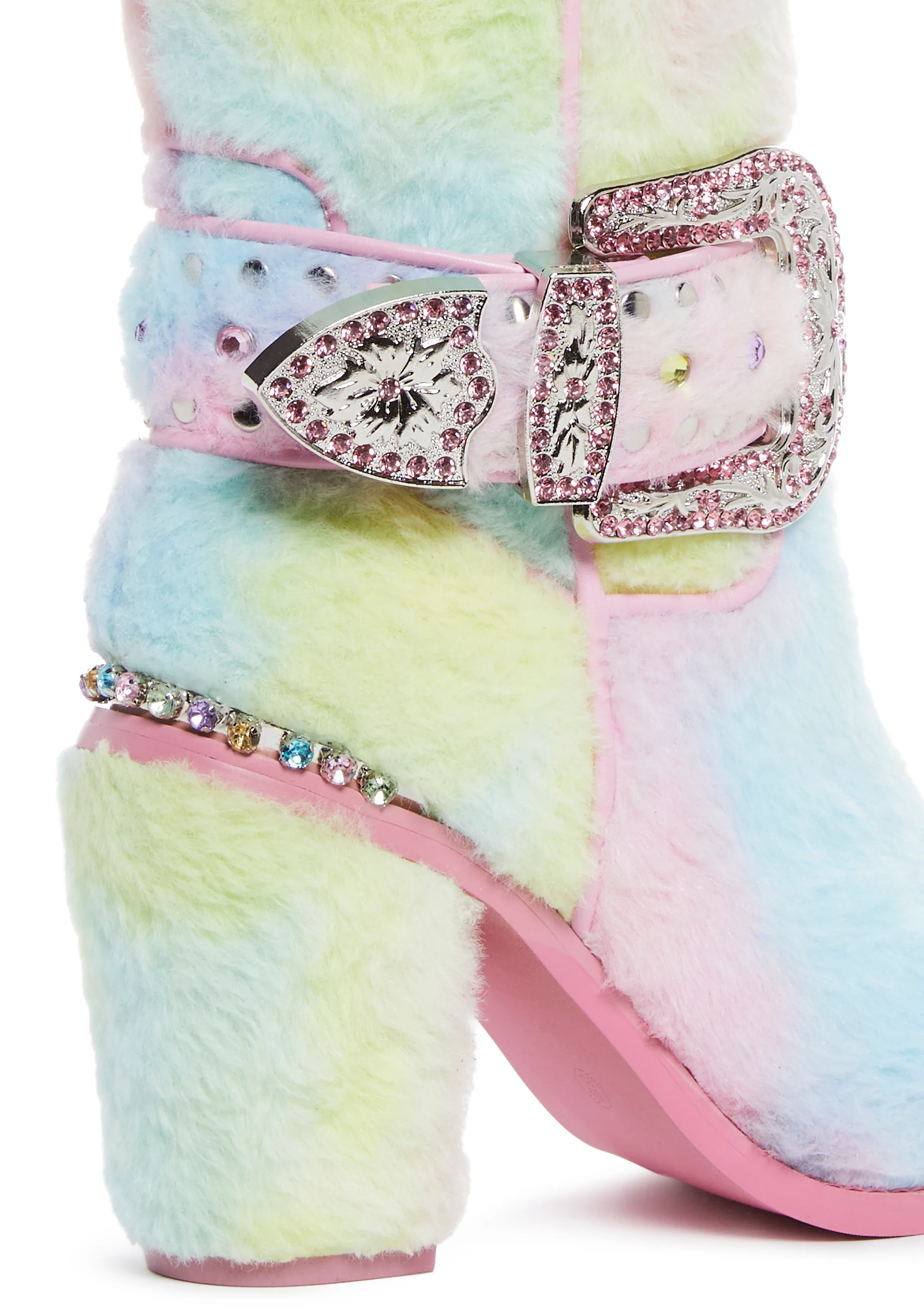 Sharp Sheriff Shine Cowboy Boots - Faux Fur