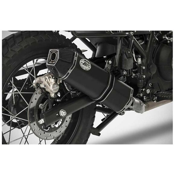 Zard Stainless Muffler - Black Aluminum Carbon TipROYAL ENFIELD 400 HIMALAYAN - 2017 - 2020Ref: ZAD00077A / ZRE535S10ACO-B