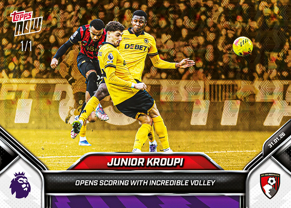 Junior Kroupi - 2025-26 Premier League Topps NOW® - Card 123 - PR: 241