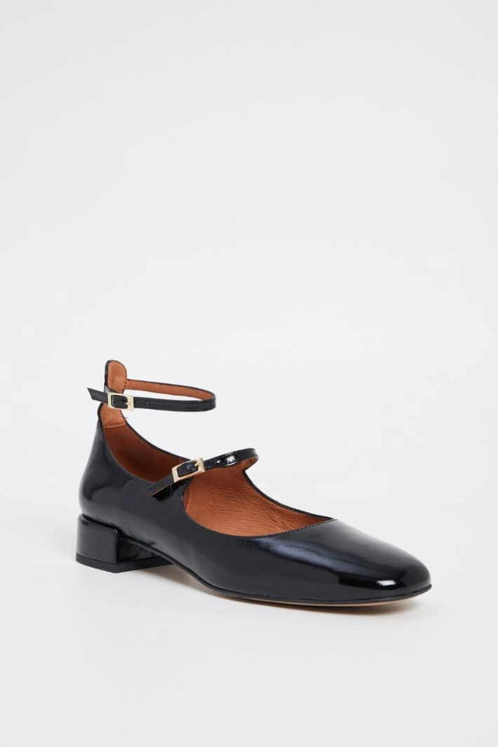 Double strap ballerinas - BLACK