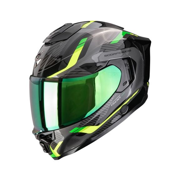 Scorpion Exo EXO-1500 AIR SLEEK Full Face Helmet - Black / GreenRef: SC1208