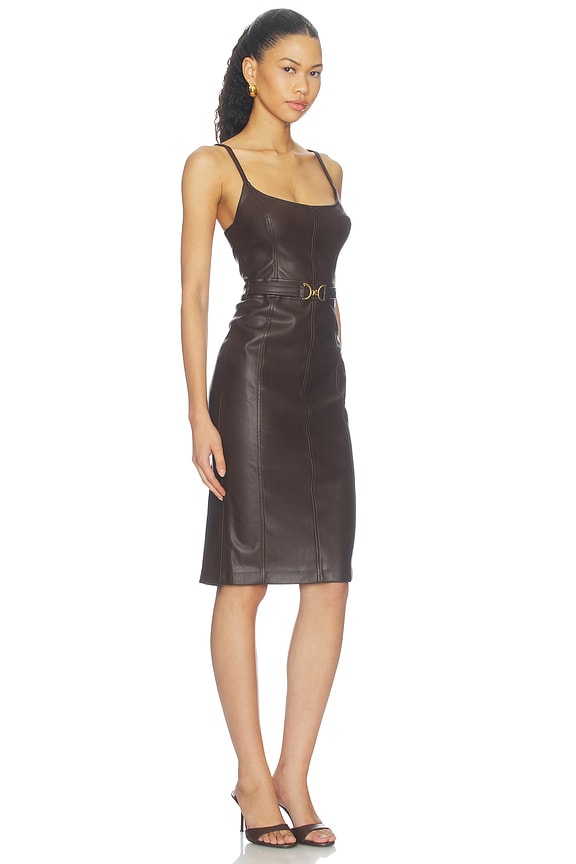L'AGENCE Halia Buckle Midi Dress