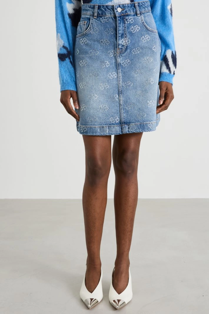 A-line mini skirt - LIGHT BLUE