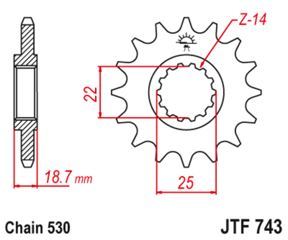 JT. anti-noise steel 743 - 530Ref: Jtc01805A / 1126804001