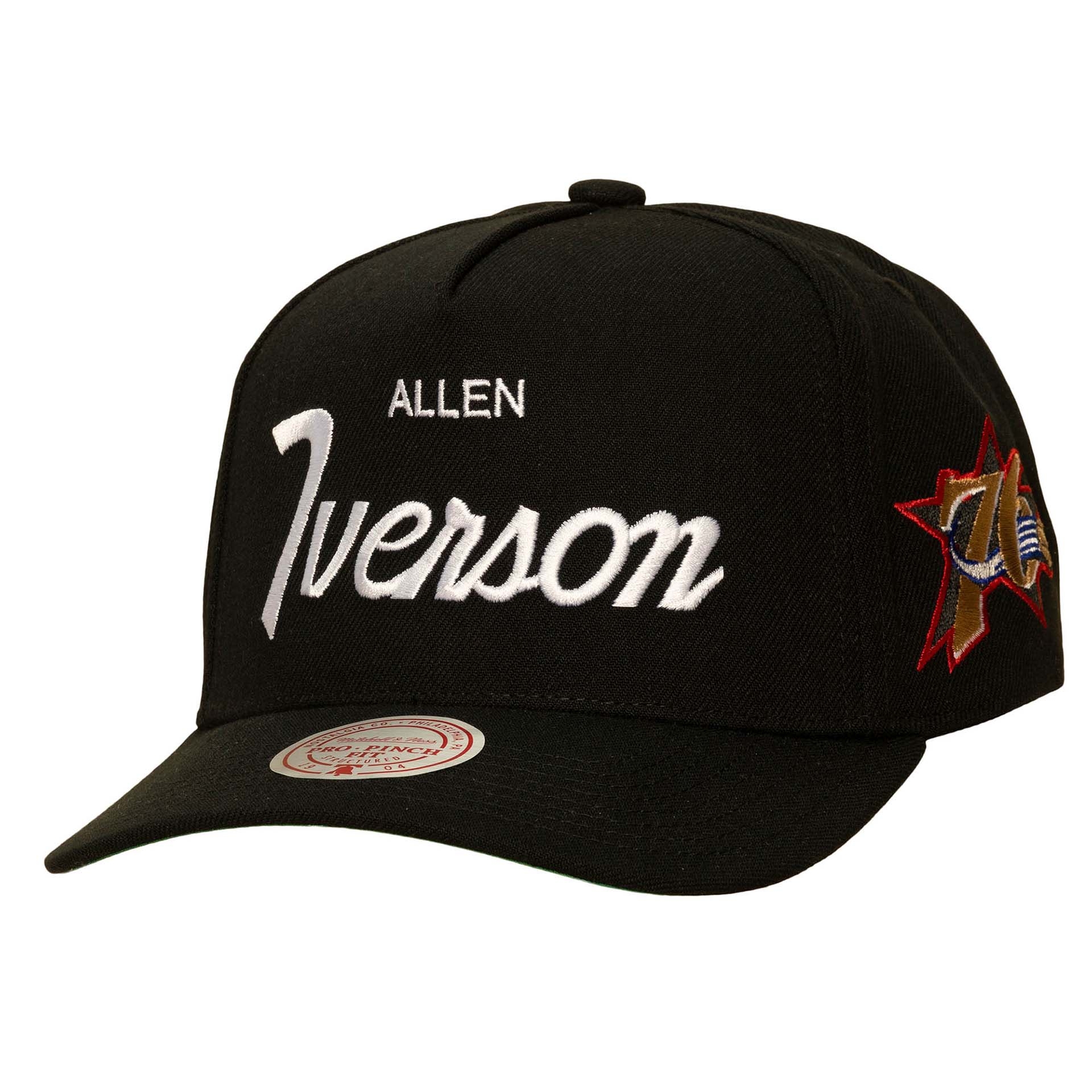 Allen Iverson Philadelphia 76ers Pro Pinch Snapback NBA Cap Black