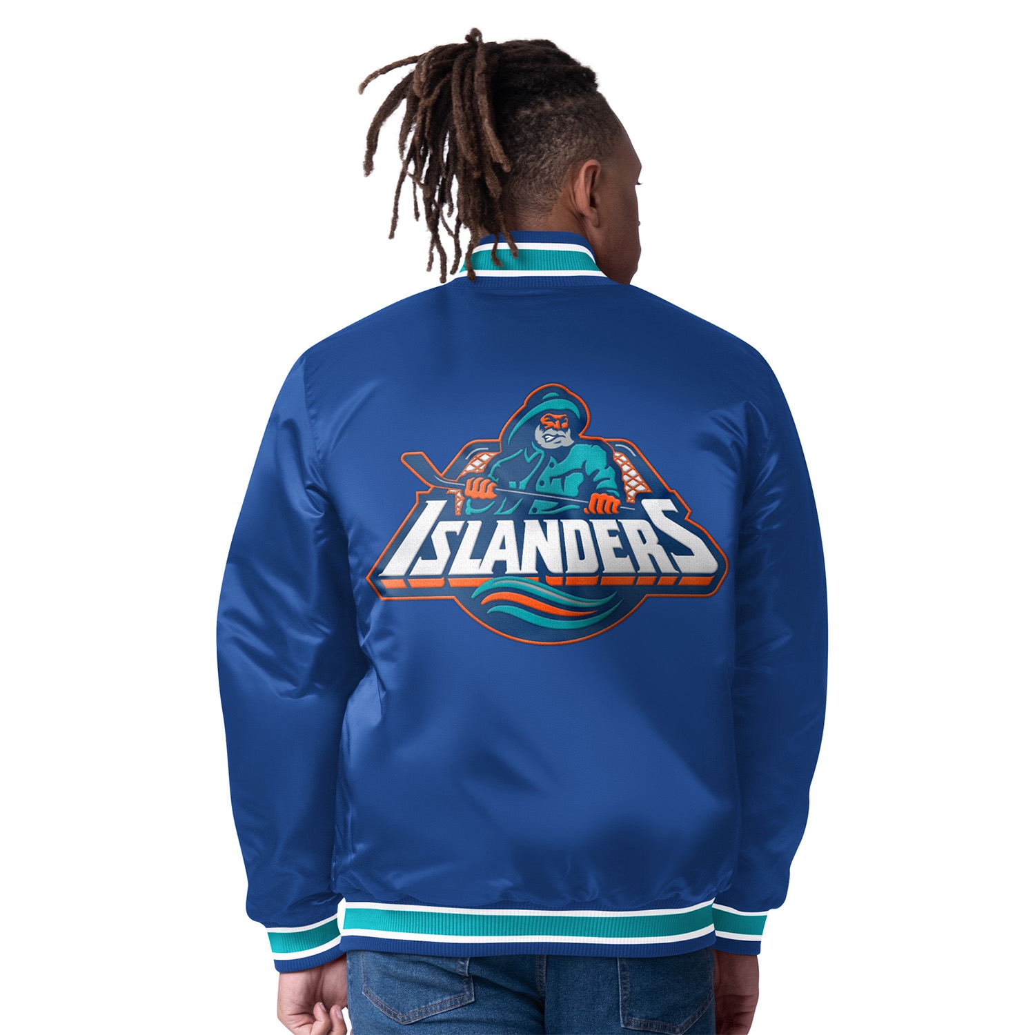 New York Islanders Closer Reversible NHL Varsity Jacket Blue/Teal