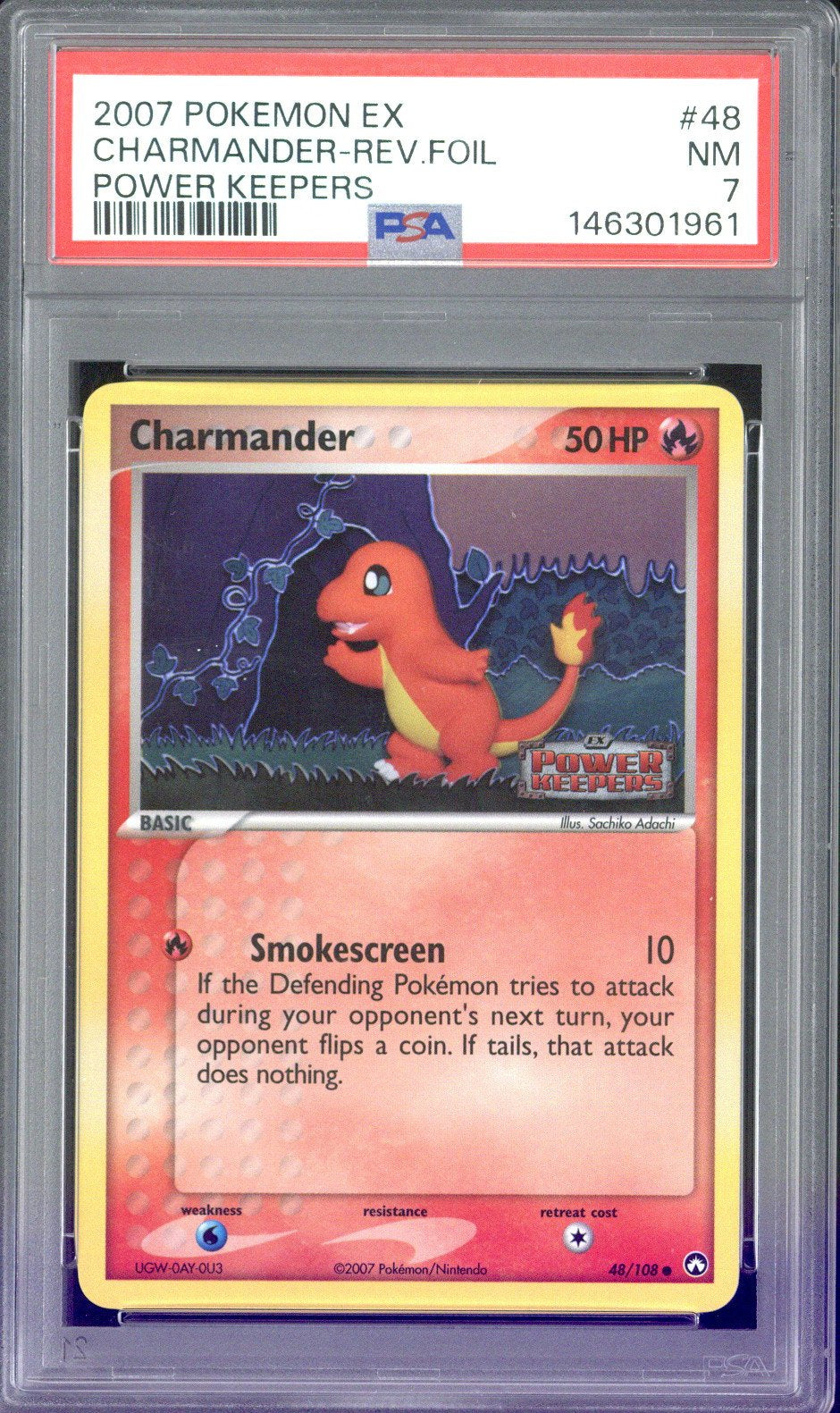 2007 Pokemon EX Charmander - Rev.Foil Power Keepers #48 PSA 7