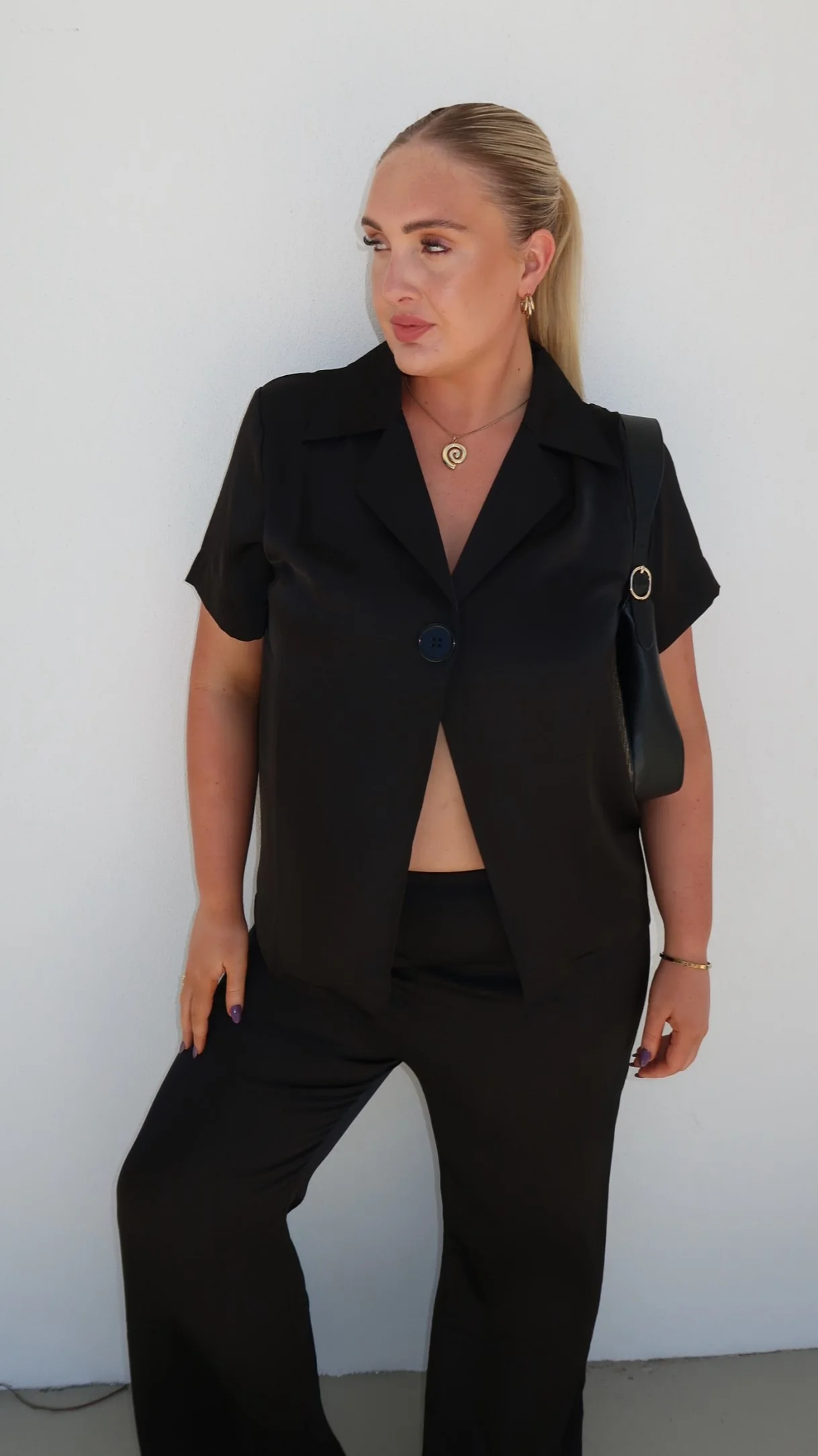 Imogen Button Shirt - Black