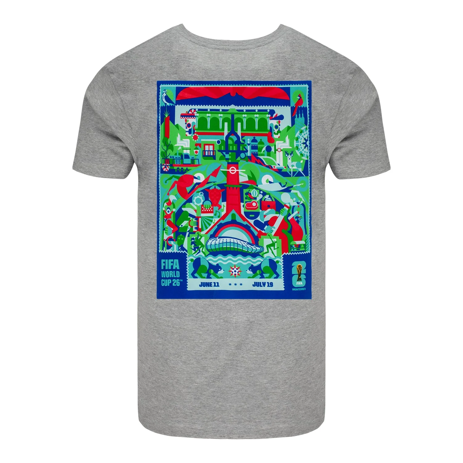 2026 Soccer Fan Collection Monterrey Poster Grey T-Shirt [ESP] - Unisex