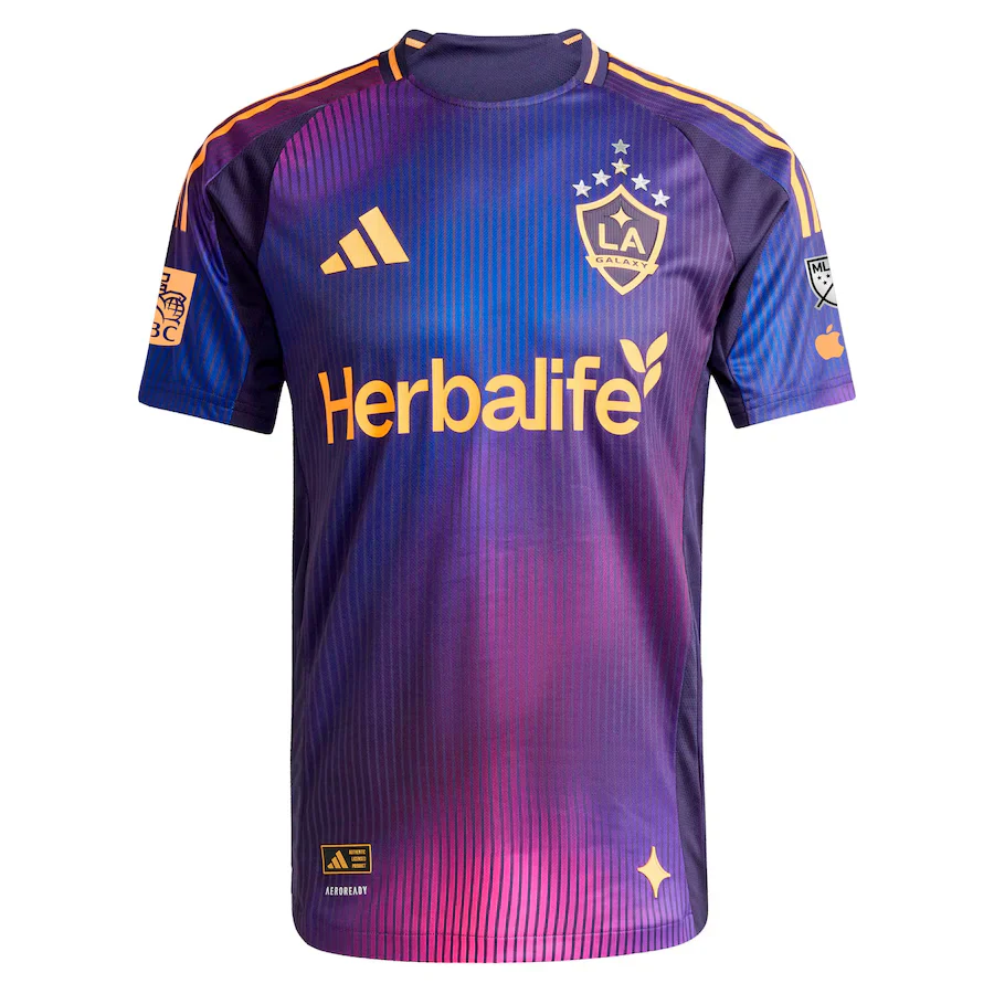 LA Galaxy Authentic Away Jersey w/ MLS + Apple TV + RBC Sponsor 25/26 (Purple)
