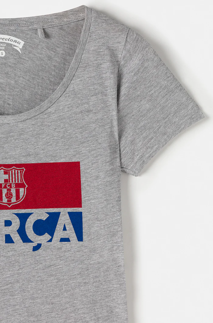 FC Barcelona shirt with team crest and logo – Mottled grey