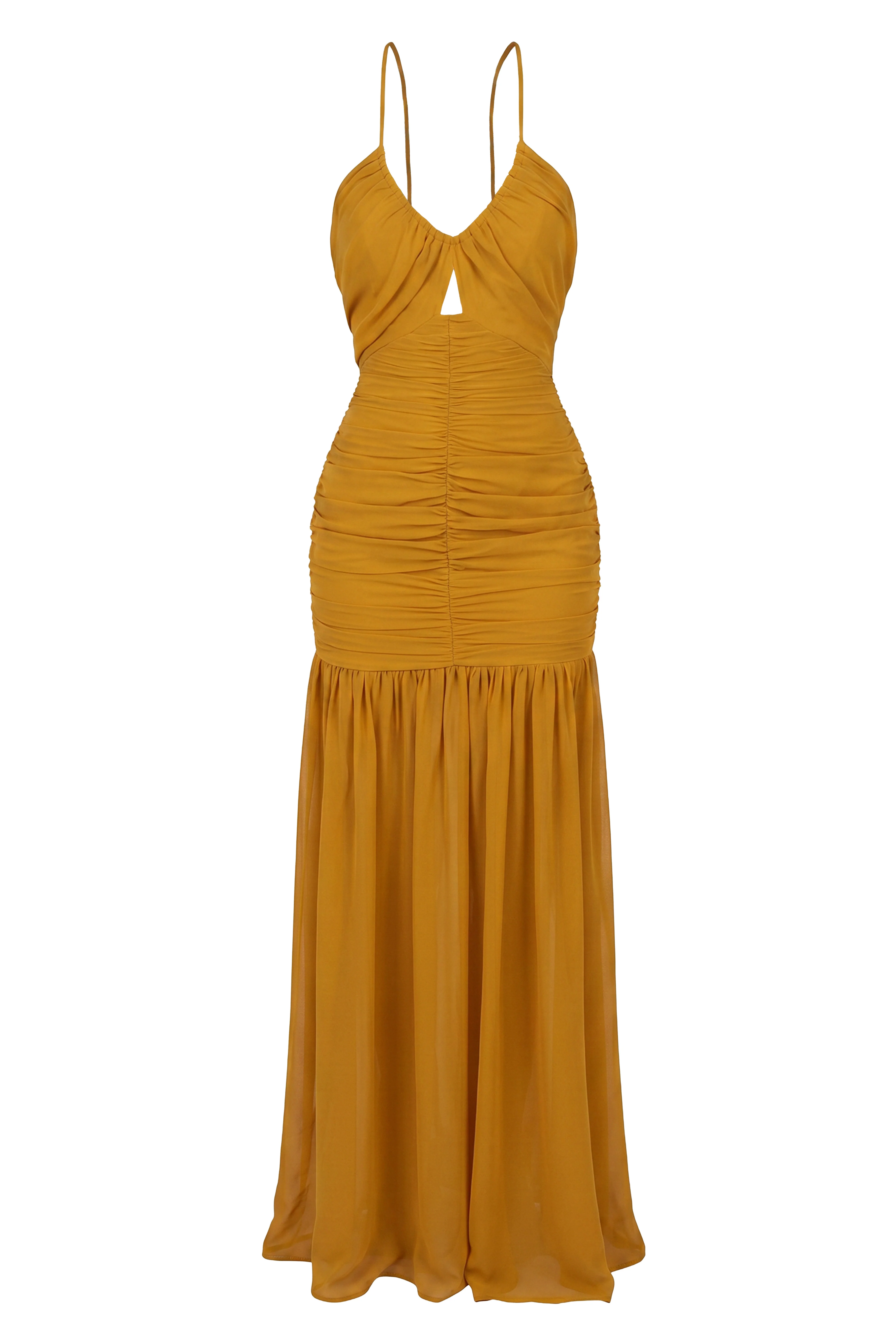 Mustard Vienna Chiffon Maxi Dress