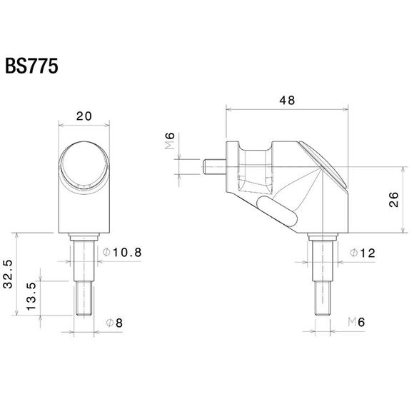 Rizoma Rearview Mirror Holder BS775B Mirror Adapter - BlackRef: rz0870 / bs775b