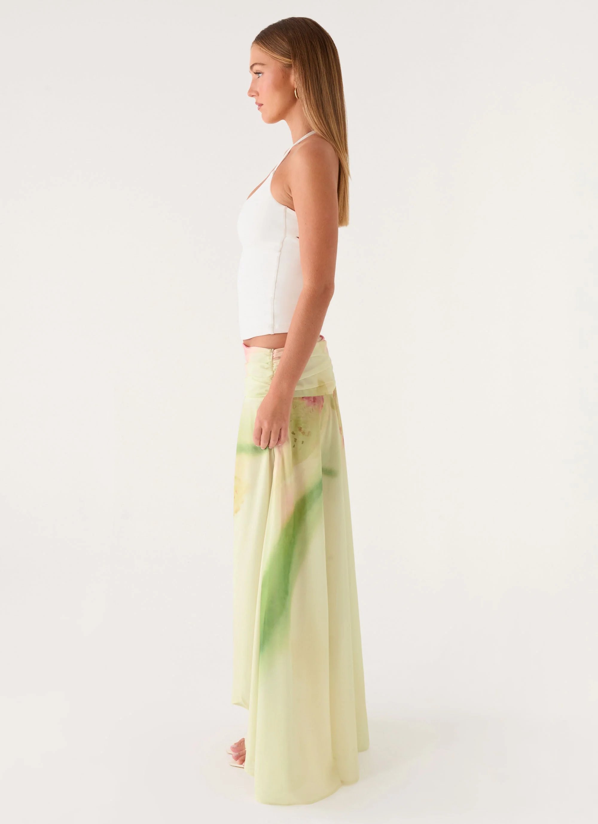 Sadona Asymmetric Maxi Skirt - Soft Lily