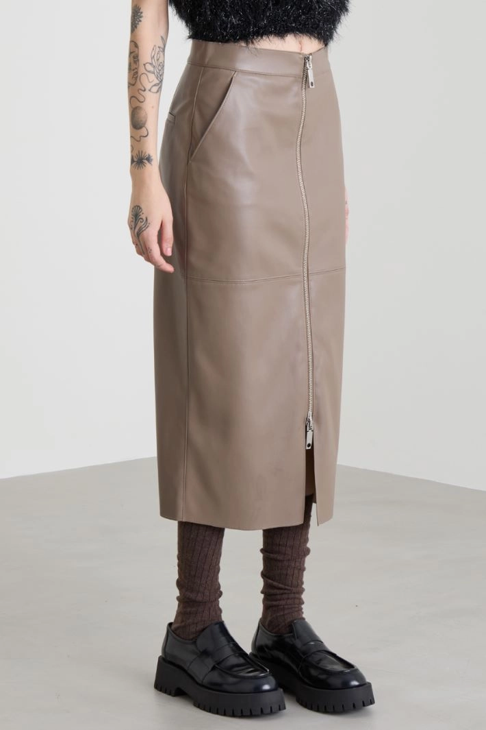 Straight skirt with zip - DOVE GREY