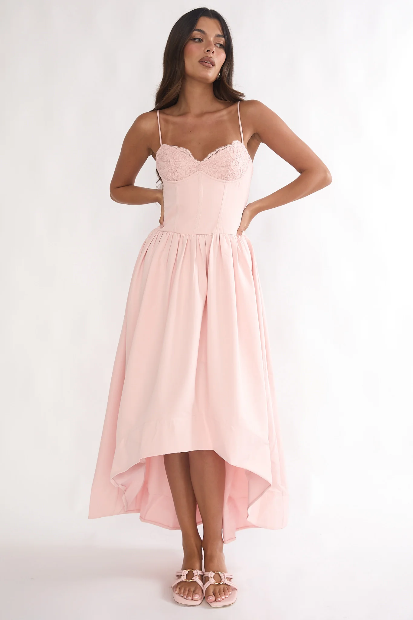 I'M Yours High-Low Hem Maxi Dress Pink