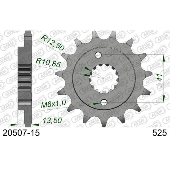 Kit chaine AFAM 525 Type AcierRef : 01073552 / KIT109262
