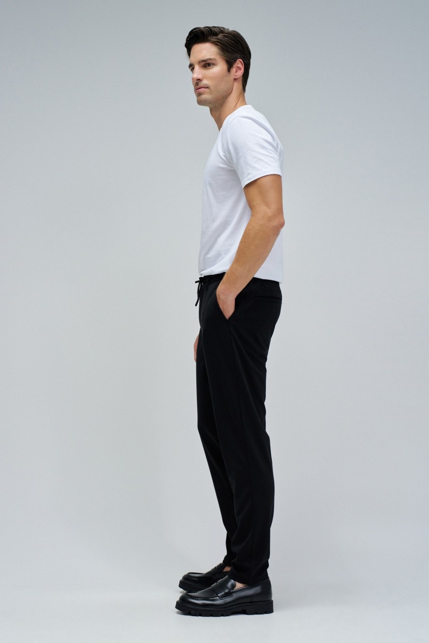 SLIM FIT JOGGERS TROUSERS IN FABRIC