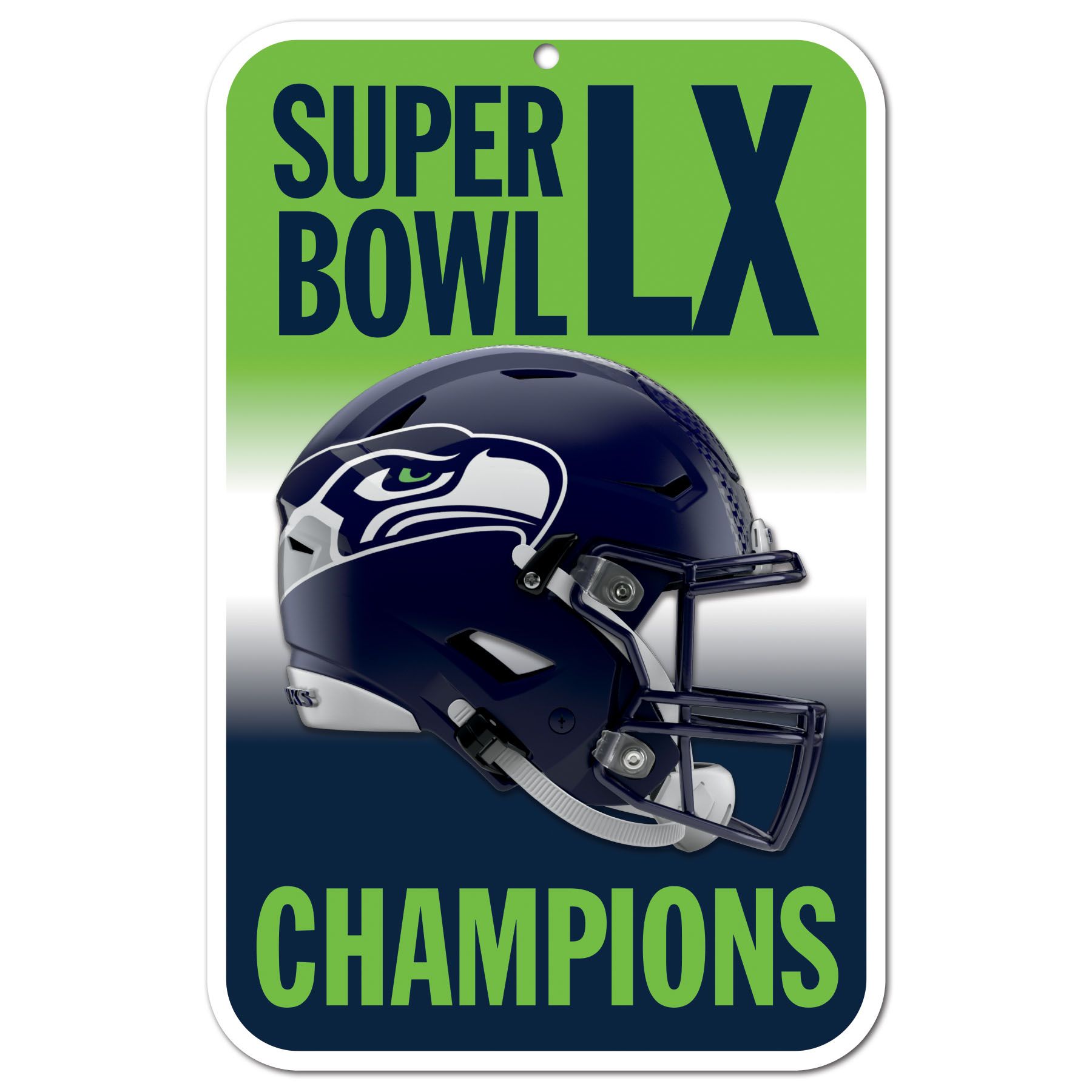 Seattle Seahawks Super Bowl LX Champions NFL Sign
