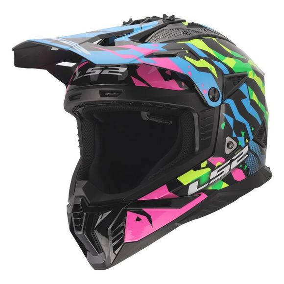 LS2 MX708 FAST II GROTESK 2026 cross helmet - Blue / PinkRef : LS1301