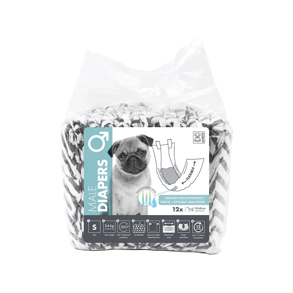 M-Pets Dog Diapers Male - M - 550 × 200mm - 12 pieces