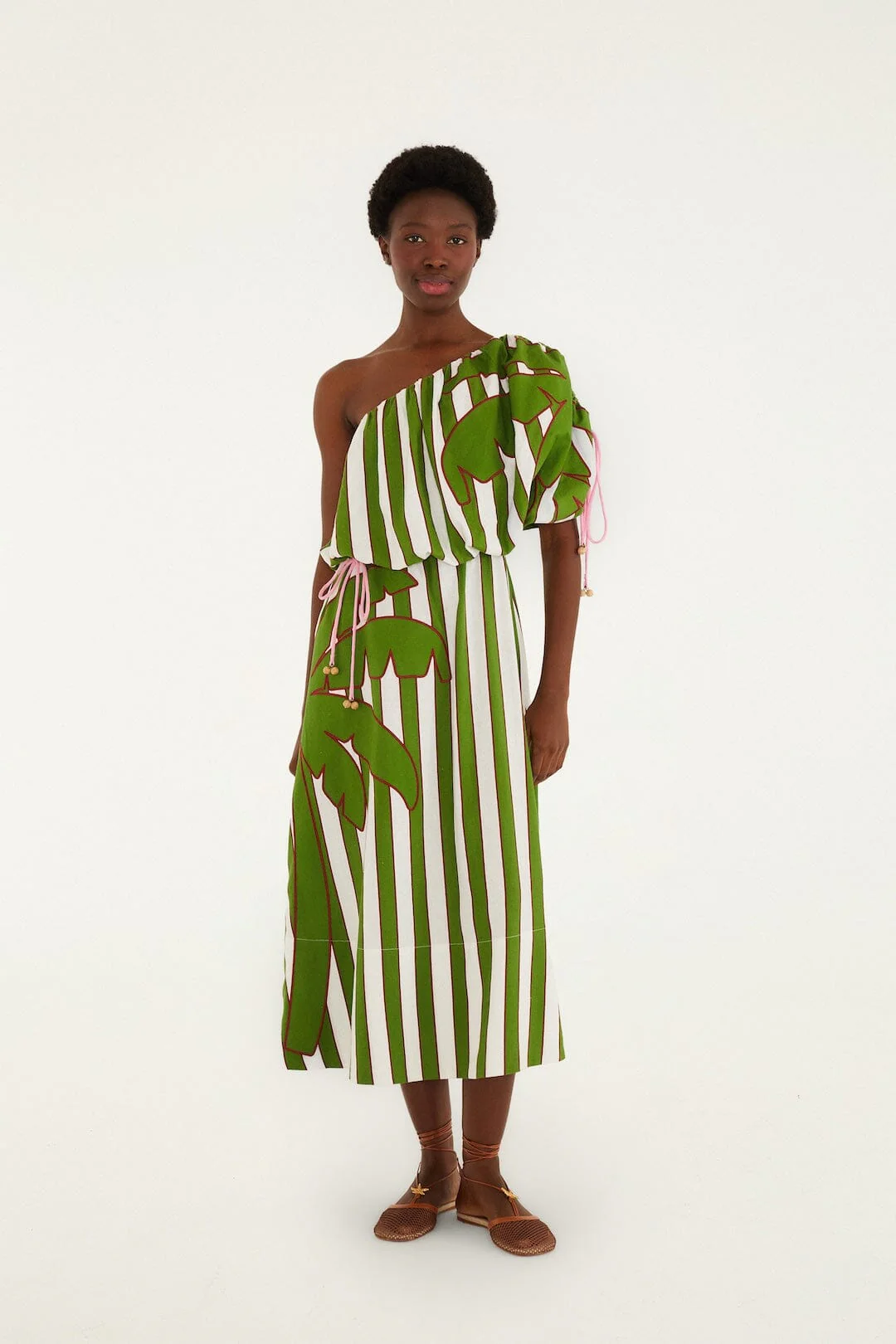 Off-White One-Shoulder Midi Dress