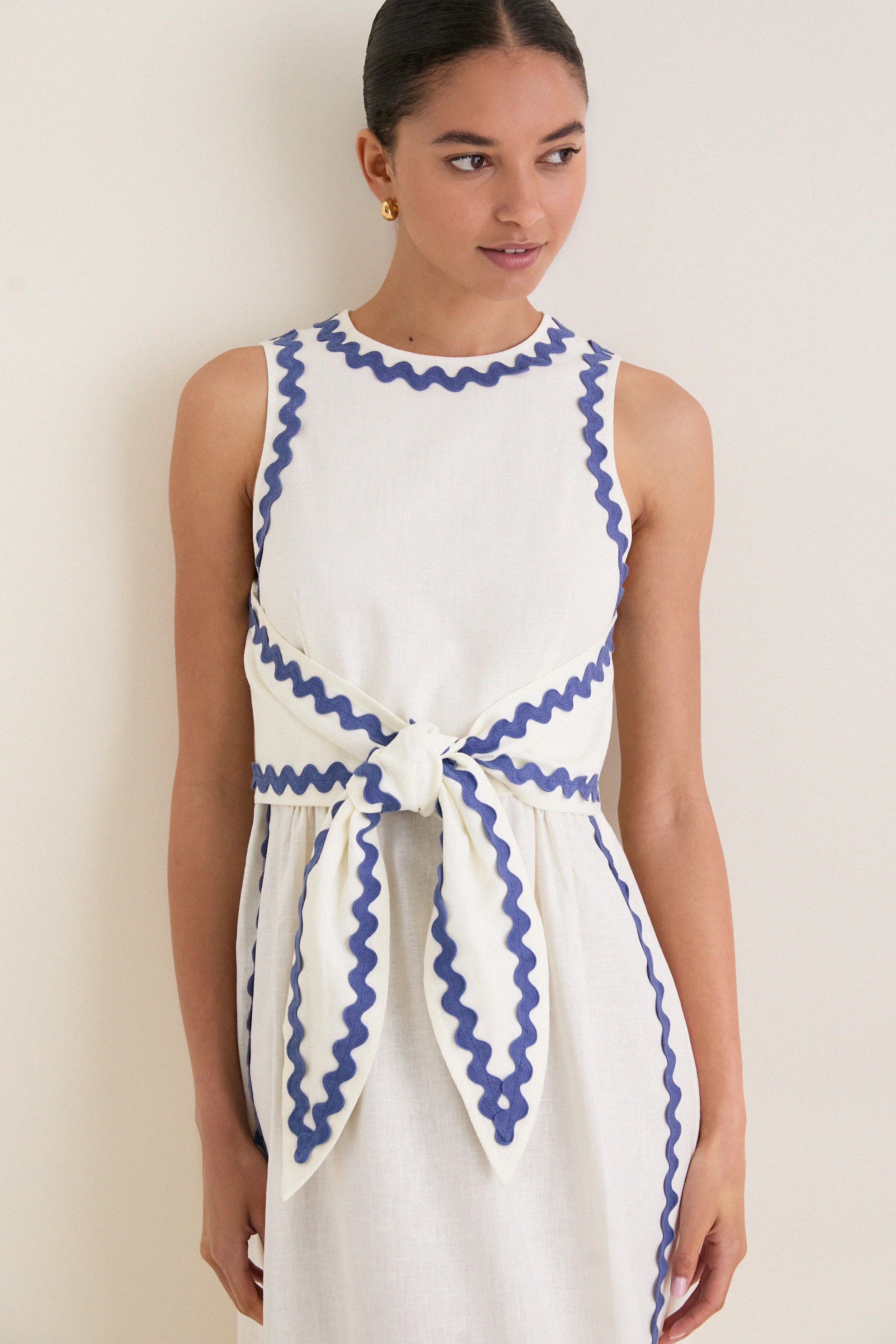 Ivory Ric Rac Tie Brocks Dress