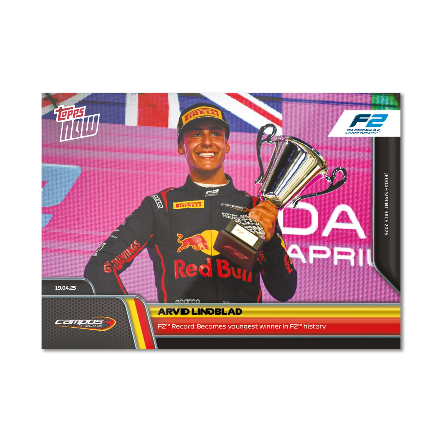 Arvid Lindblad - 2025 Formula 1® Topps NOW® - Card 32
