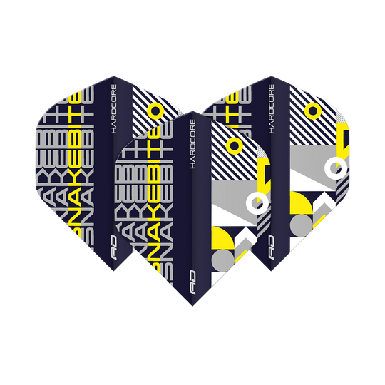 Red Dragon Hardcore Snakebite Black Yellow Standard Flights