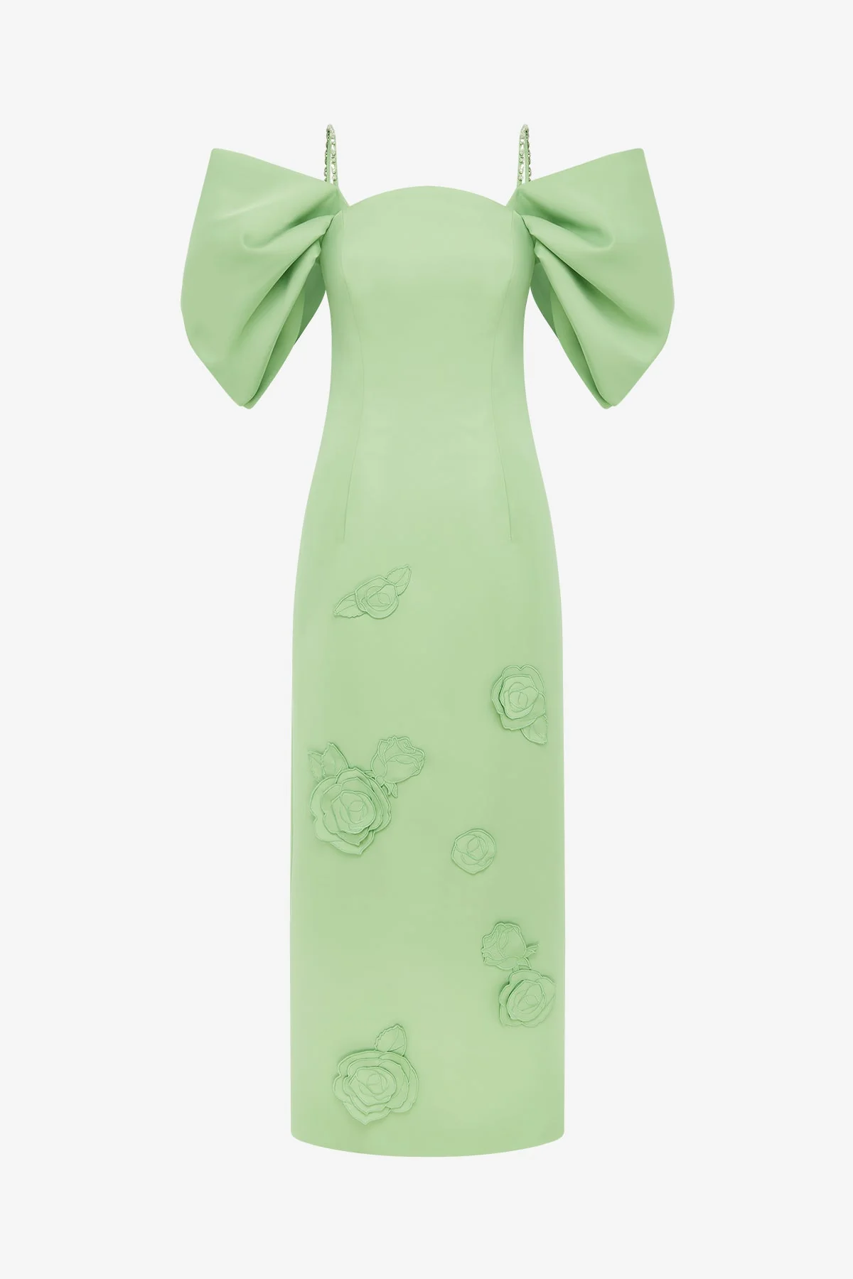 Arabella Appliqué Maxi Dress - Juniper Green
