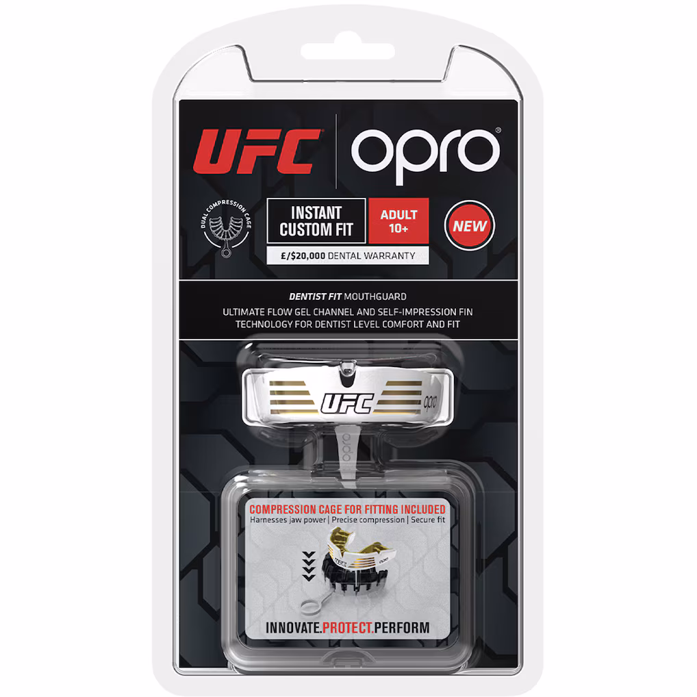 UFC OPRO Instant Custom Mouthguard - Gold/White