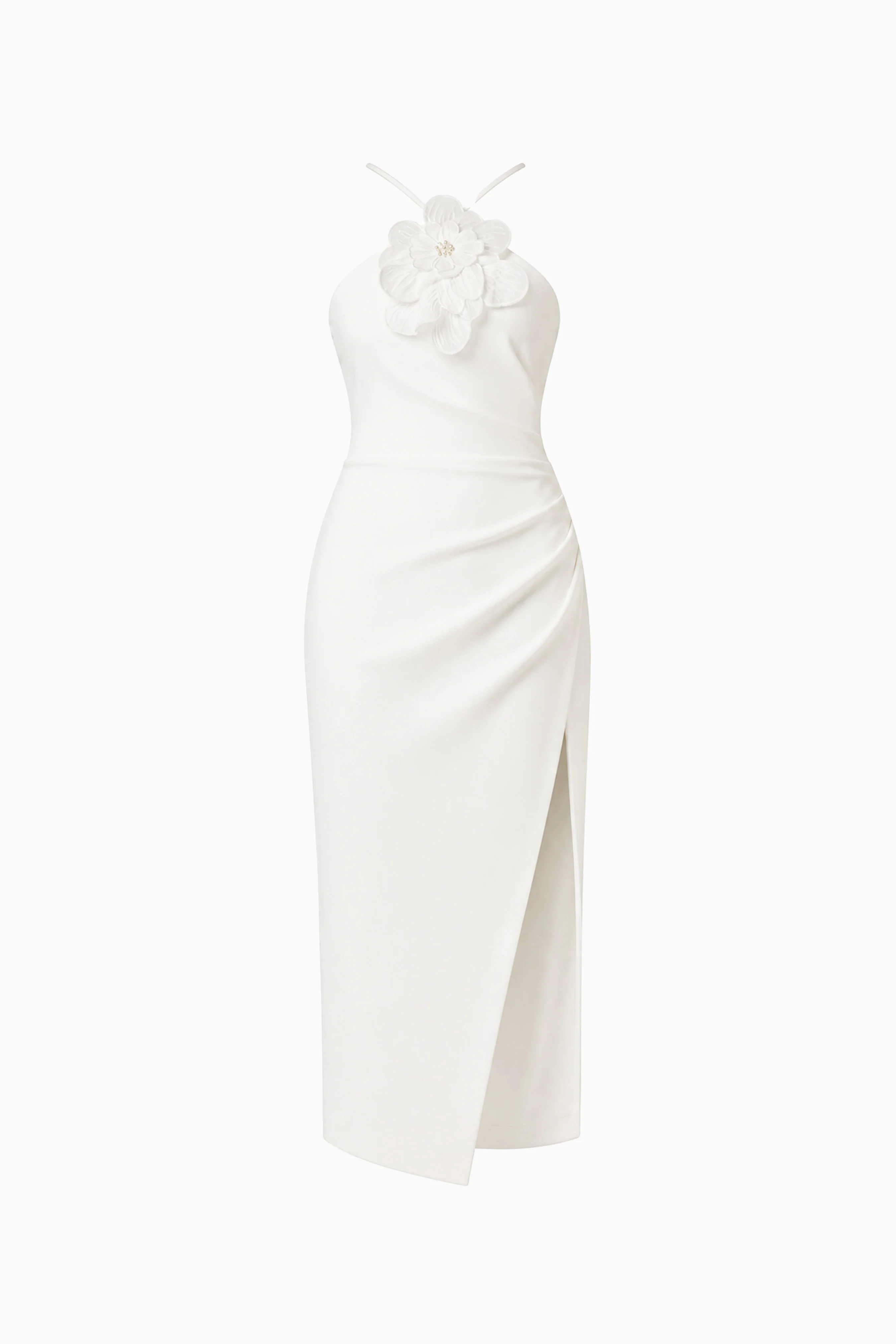 Janelle 3D Midi Dress In White