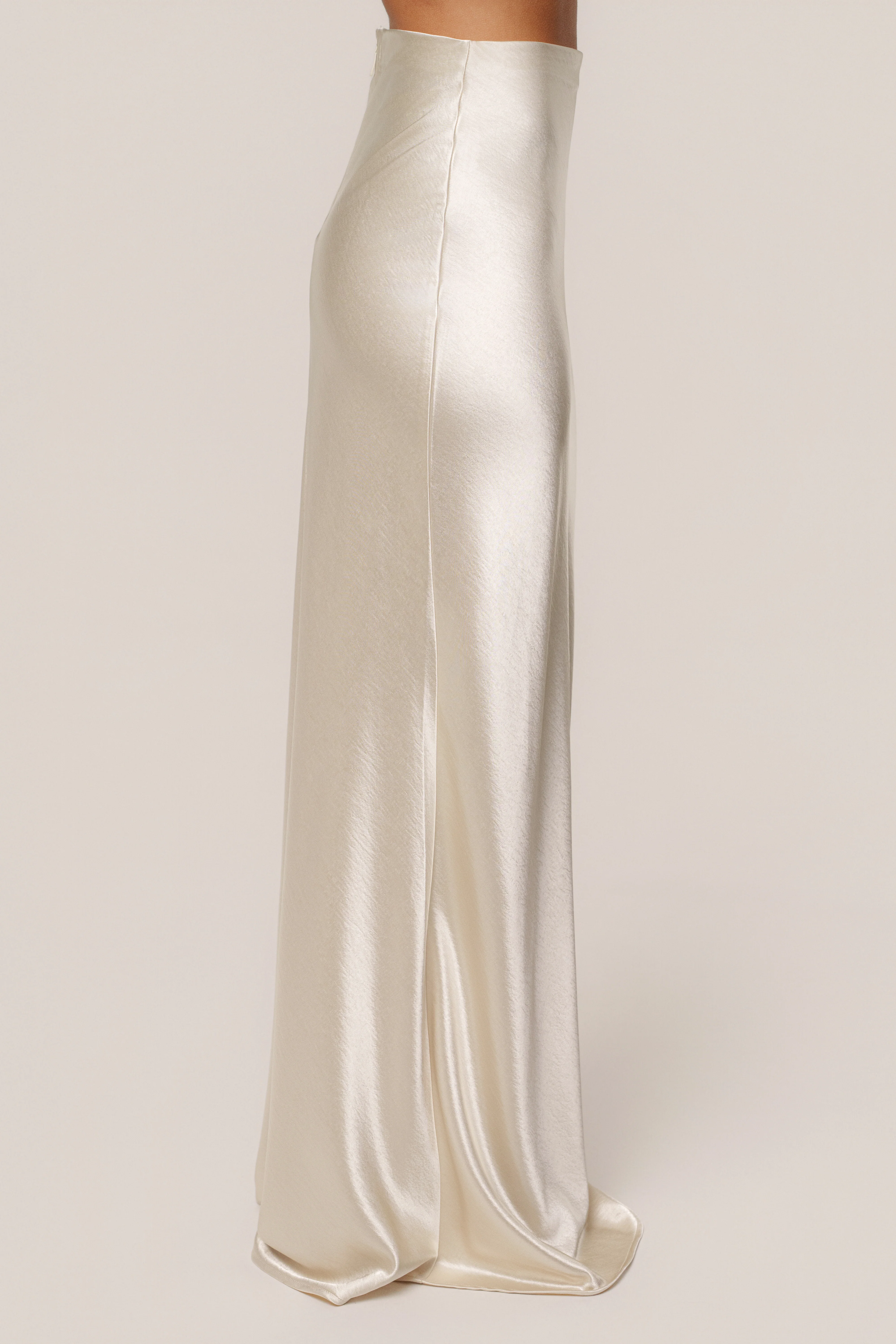 Champagne Tradition Satin Maxi Skirt