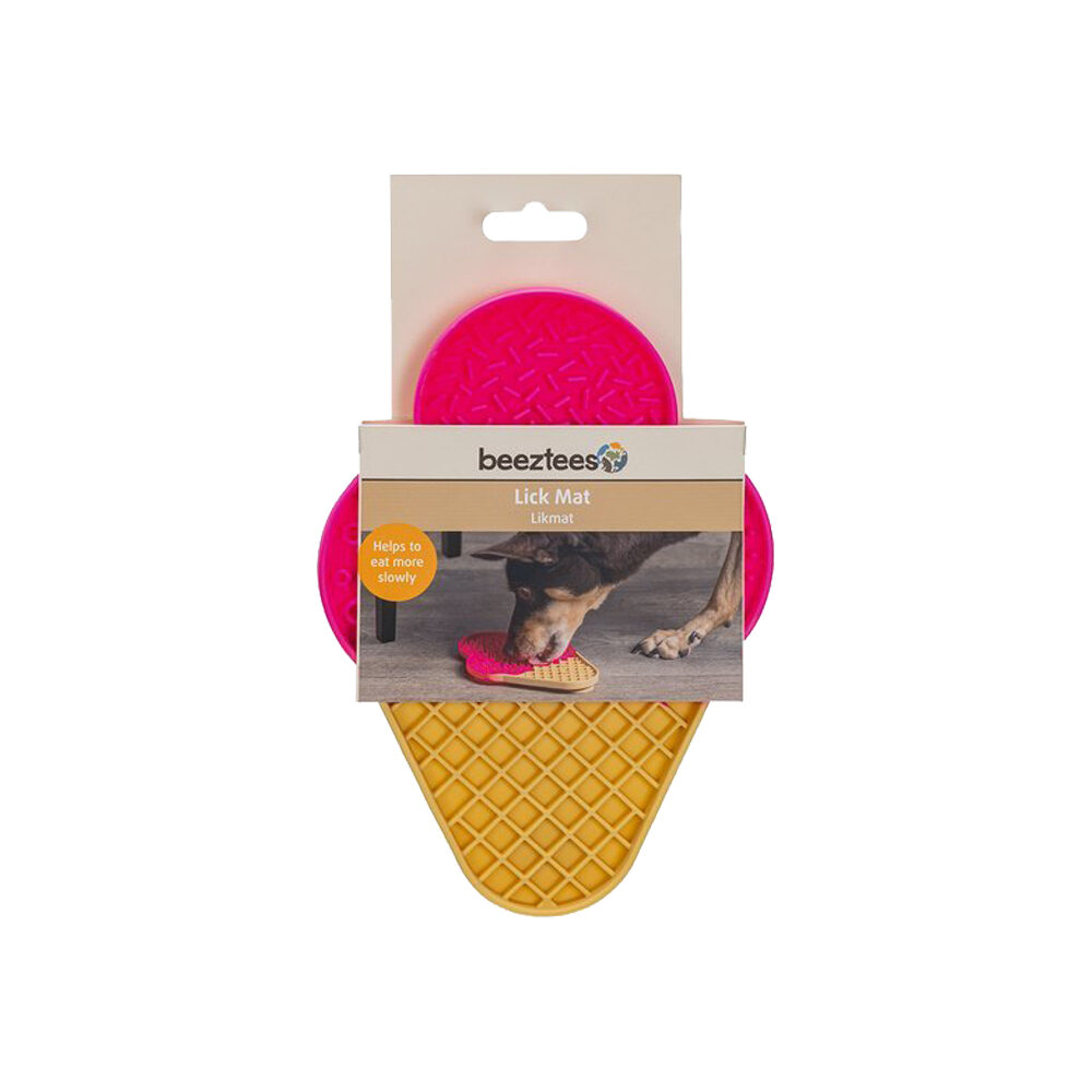 Beeztees Licking Mat Ice Cream - Pink - 21 x 15 x 1.8 cm