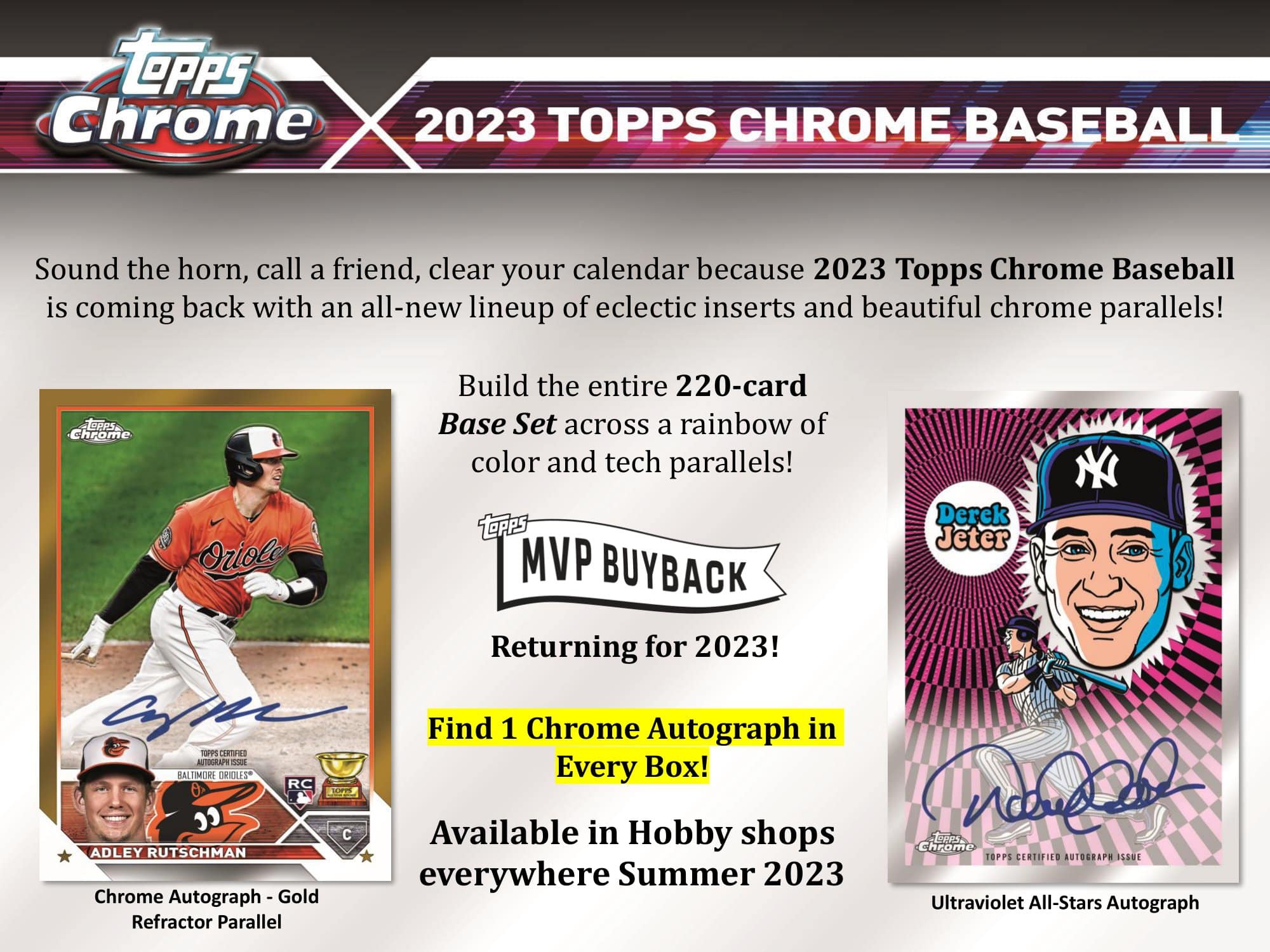 2023 Topps Chrome Baseball MLB Hobby Box