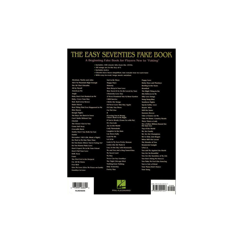 Hal Leonard The Easy Seventies Fake Book – Thomann Ireland