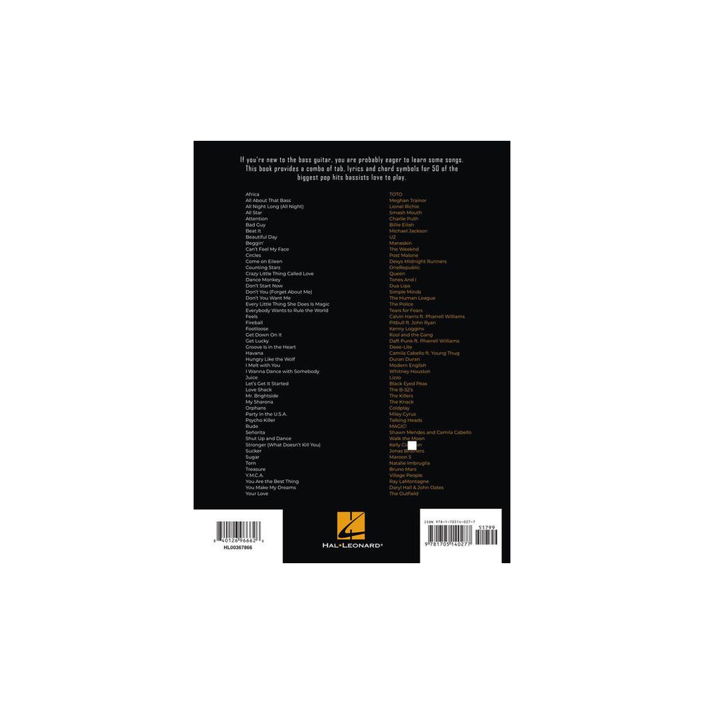 Hal Leonard First 50 Pop Songs Bass – Thomann Ireland