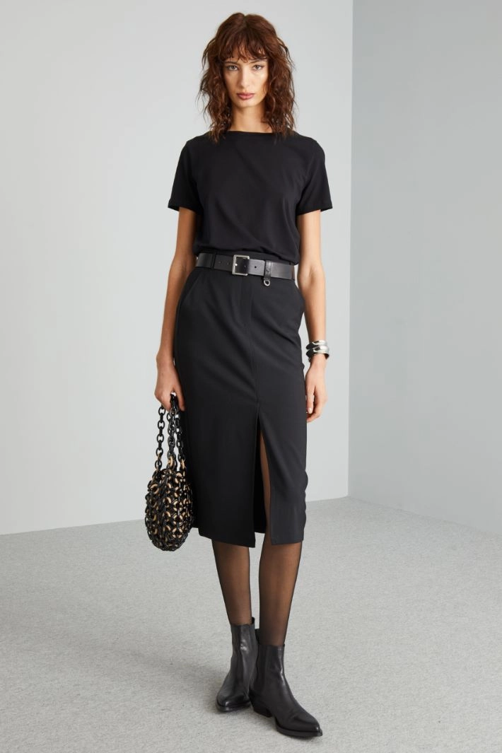 Cotton T-shirt - BLACK