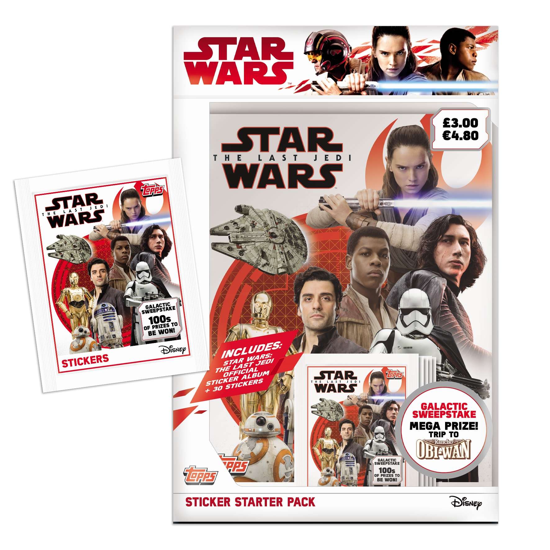 Star Wars The Last Jedi Sticker Collection