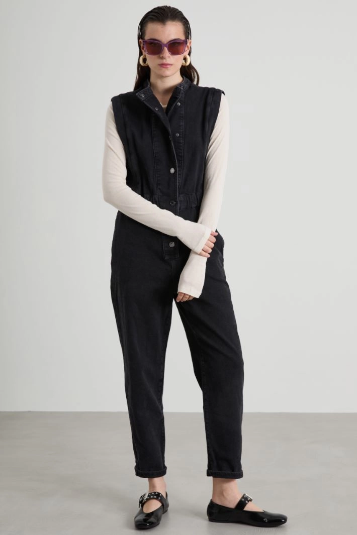 Denim jumpsuit - BLACK