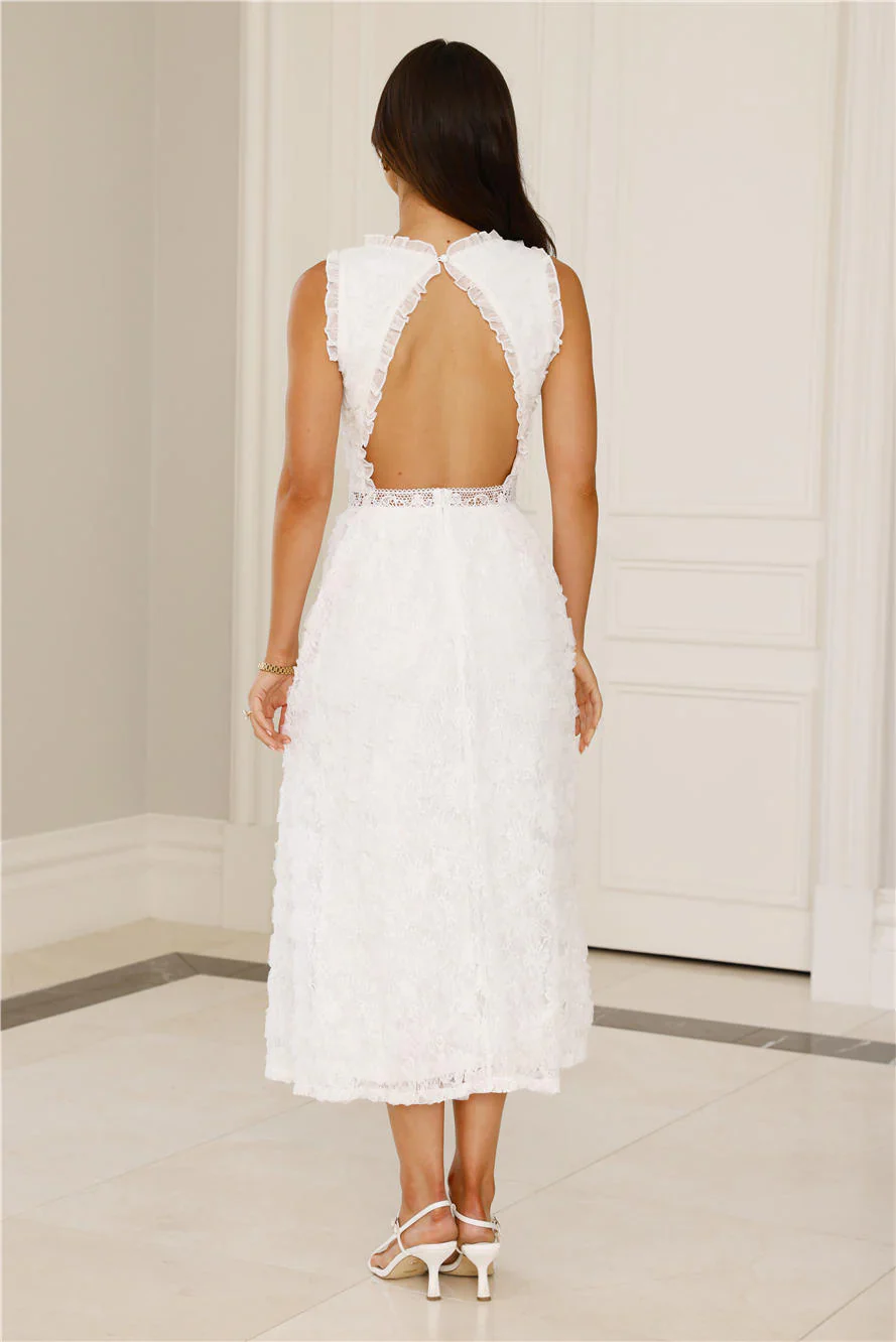Ballet Era Lace Midi Dress White