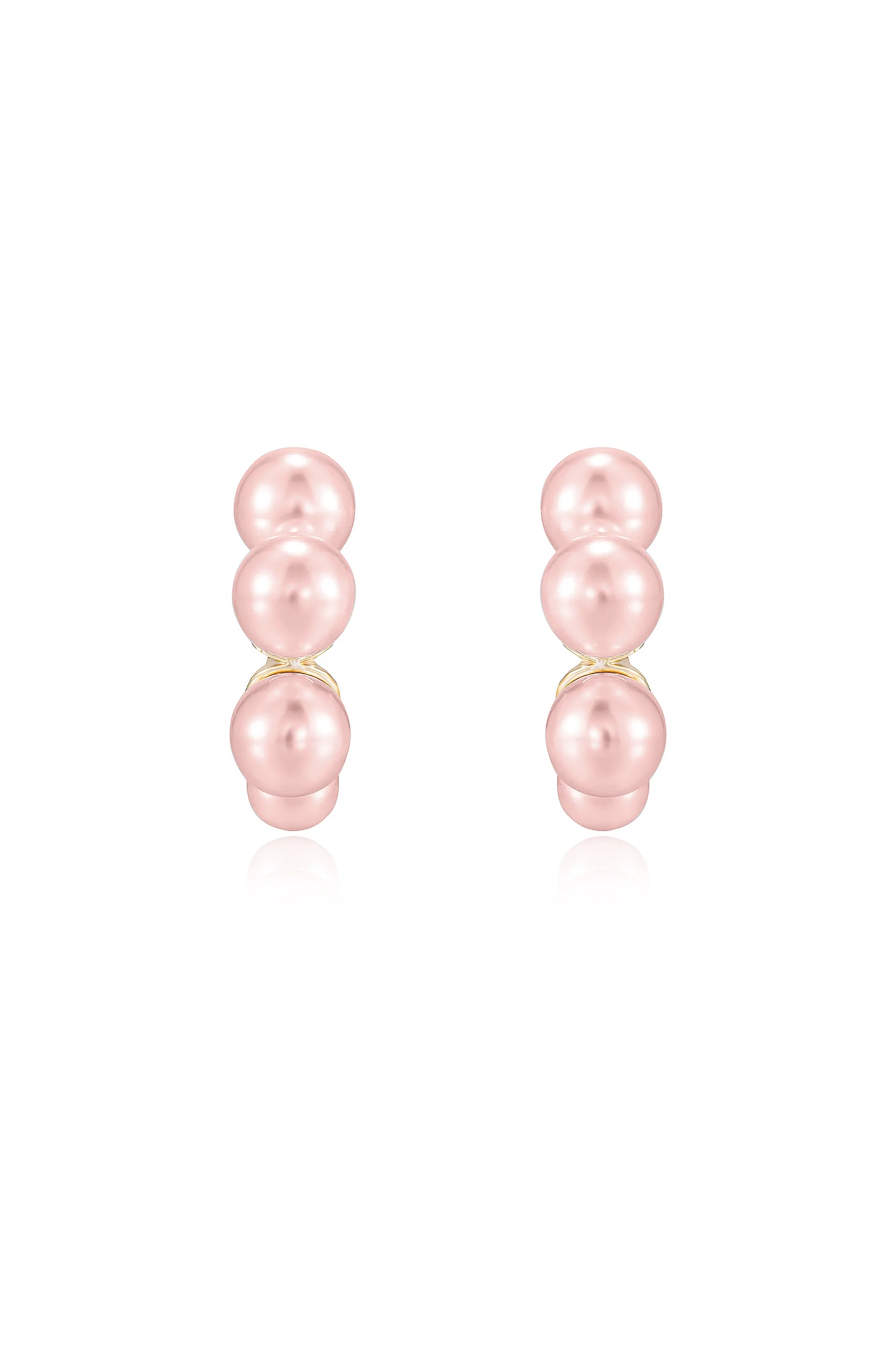 Five Pearls Hoop Earrings