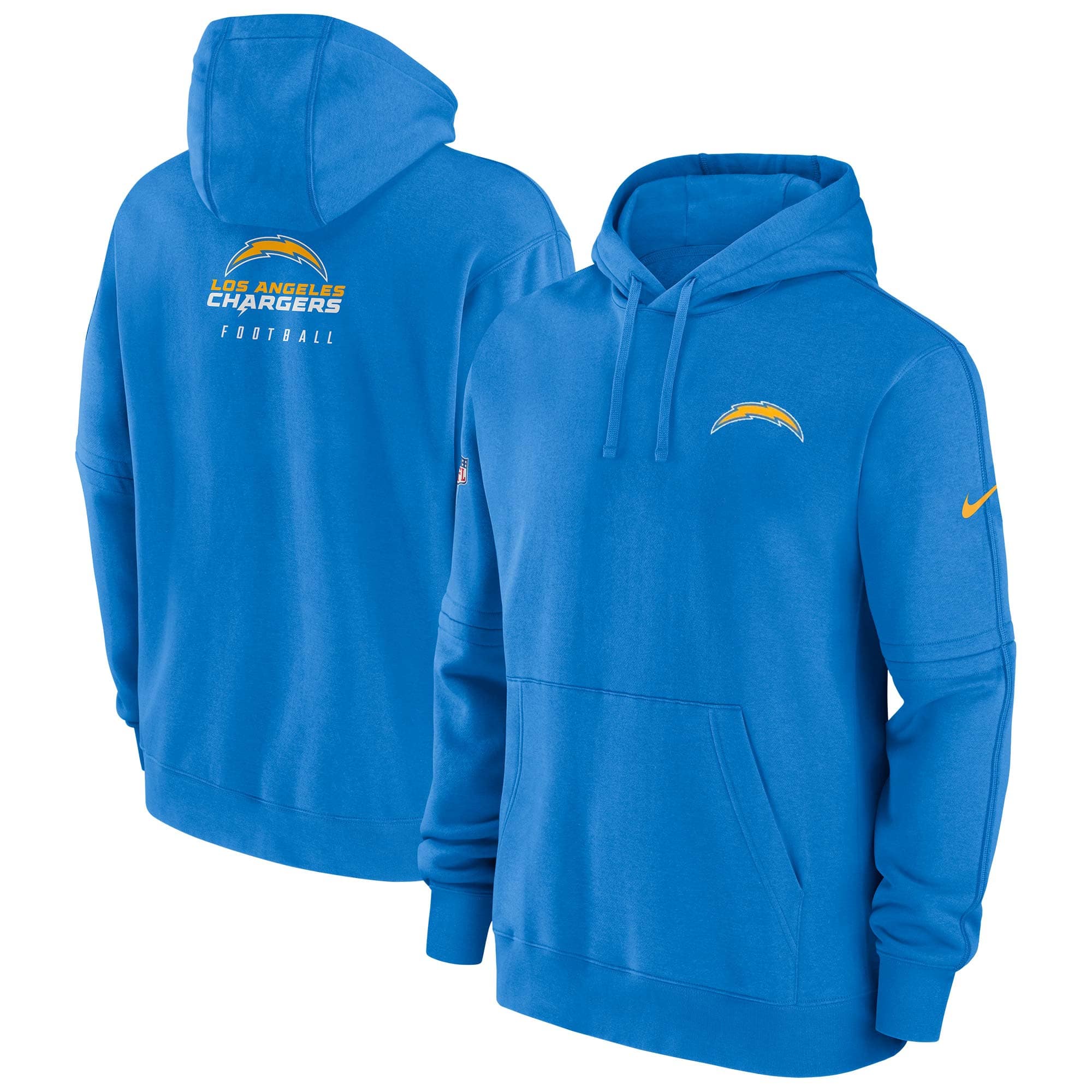 Los Angeles Chargers 2023 NFL Sideline Nike Club Hoodie Blue