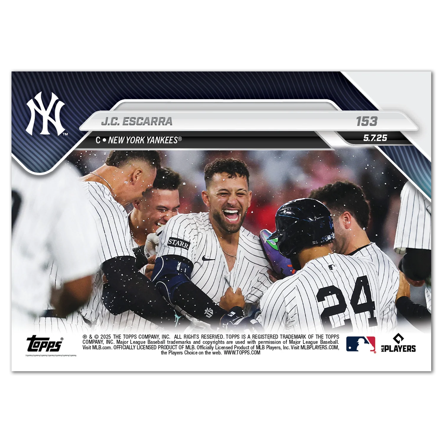 J.C. Escarra - 2025 MLB Topps NOW® - Card 153