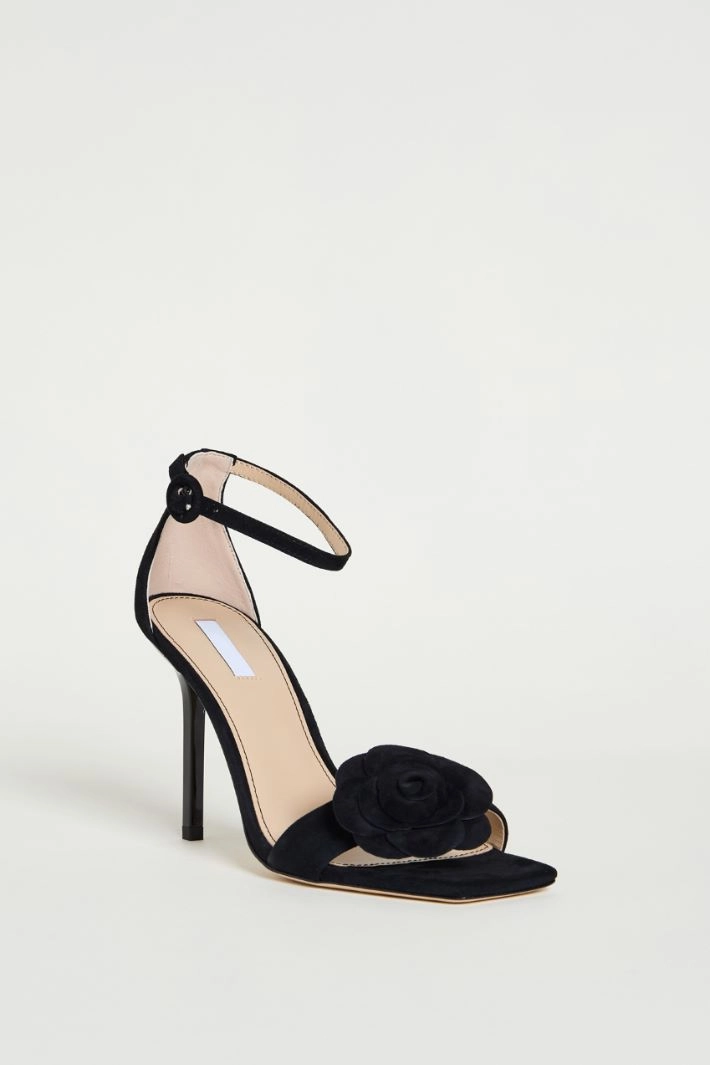 Suede sandals - BLACK