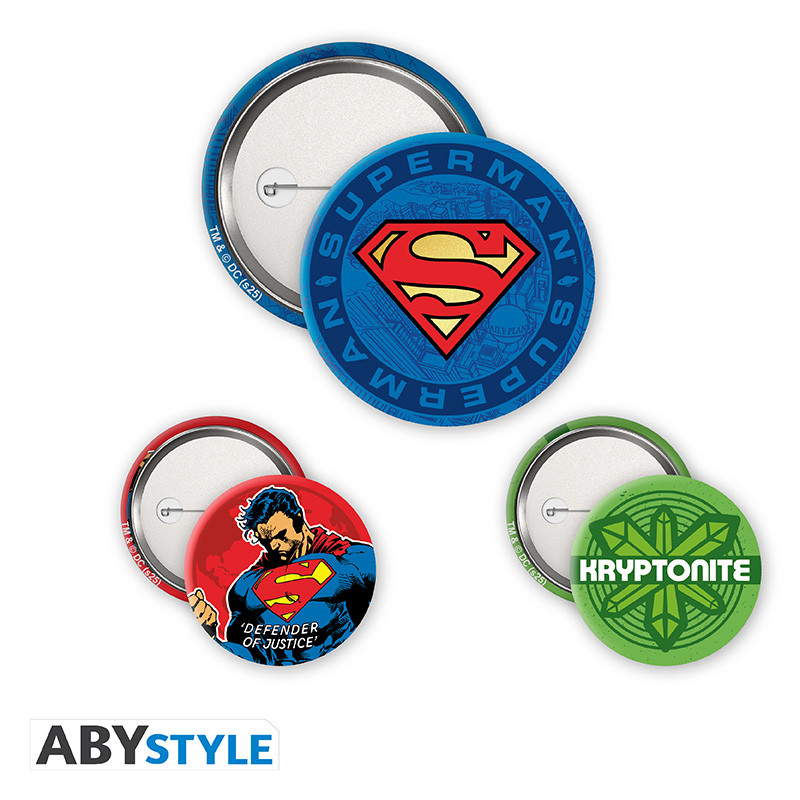 DC COMICS Badge Pack Superman, Logo & Kryptonite