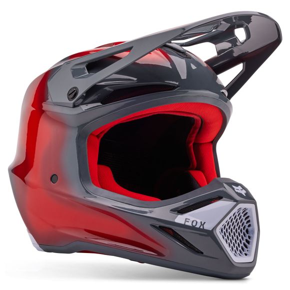 Fox V3 VOLATILE 2024 cross helmet - Gray / RedRef: FX4595