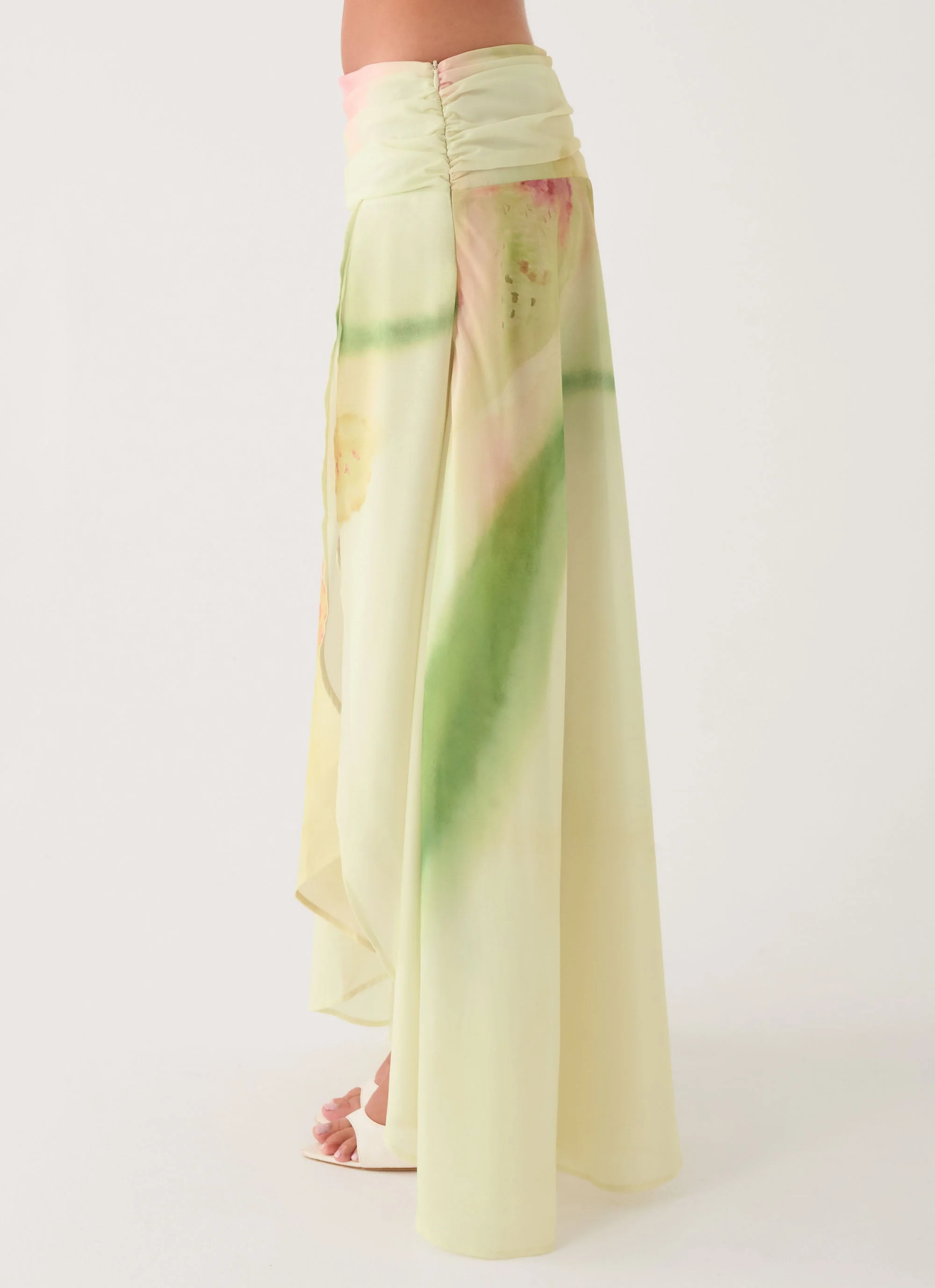 Sadona Asymmetric Maxi Skirt - Soft Lily